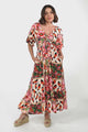 Yanna Maxi Dress - On or Off Shoulder A Line Dress with Elasticated Back in Labelle Print