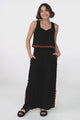 Bailie Linen Set - Boxy Top and Pant Set with Rick Rack Detailing in Black