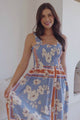Carmelle Maxi Dress - Thick Strap Elasticated Bodice Sun Dress in Trinity Print