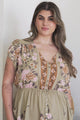 JAASE - Lizzie Mini Dress: Butterfly Cap Sleeve Button Down Dress with Pockets in Adore You Print