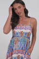 Mattina Maxi Dress: Spaghetti Strap Sun Dress in Belly Print