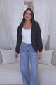 Maple Knit - Chunky Cable Knit Hooded Crop Cardigan in Navy