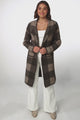 Toledo Cardigan - Folded Lapel Collar Open Cardigan with Pockets in Brown