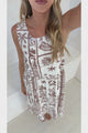 Sable Midi Dress - Round Neck Sleeveless Dress with Pockets in Liberty Print Mocha