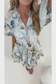 Bonnie Mini Dress - V Neck A-Line Mini Dress in Thira Print
