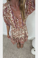Marcia Mini Dress - Taya Print Tan