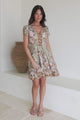 JAASE - Lizzie Mini Dress: Butterfly Cap Sleeve Button Down Dress with Pockets in Adore You Print