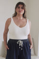 Aydar Denim Shorts - High Waisted Scoop Hemline Shorts in Dark Denim