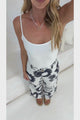 Zoe Pants - High Waisted Wide Leg Pants in Neve Print Navy