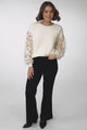 Rosa Jumper - Fluffy Sequin Long Sleeve Jumper in Cream