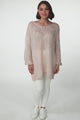 Connie Jumper - Open Knit V Neck Jumper in Pink