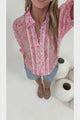 Lottie Blouse - Collared Button Down with Lace Trims and Puff Sleeves in Rosewater Dreams Print