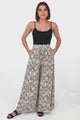 Velman Pants - Paper Bag High Waisted Wide Leg Pants In Lamika Print