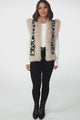 Wolfe Knit Vest - Faux Fur Trim Open Vest in Black