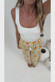 Velman Pants - Paper Bag High Waisted Wide Leg Pants in Sorella Print