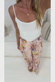 Charli Pants - Paper Bag High Waisted Wide Leg Pants in Armeria Print