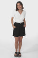 Rita Shorts - High Waisted Tailored Linen Shorts in Black