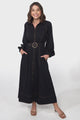 Brunne Maxi Dress - Contrast Stitching Long Balloon Sleeves Maxi Dress