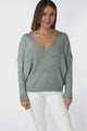 Carol Knit Top - Soft V Neck Batwing Sleeve Knit Top in Dark Grey