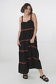 Bailie Maxi Dress - Rick Rack Detailed Sun Dress with Pockets in Black