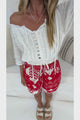 Livia Shorts - Elasticated Drawstring Waist Shorts with Pockets in Lizzy Print