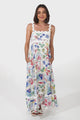 Bailie Maxi Dress - Rick Rack Detailed Sun Dress with Pockets in Positano Print