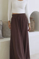 Charli Pants - Paper Bag High Waisted Wide Leg Pants in Brown