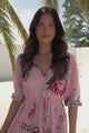 JAASE - Tessa Maxi Dress: A Line Pull Tie Waist Dress in Dahlia Print