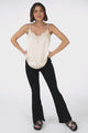 Hazel Top - Lace V Neckline Camisole with Adjustable Straps in Cream