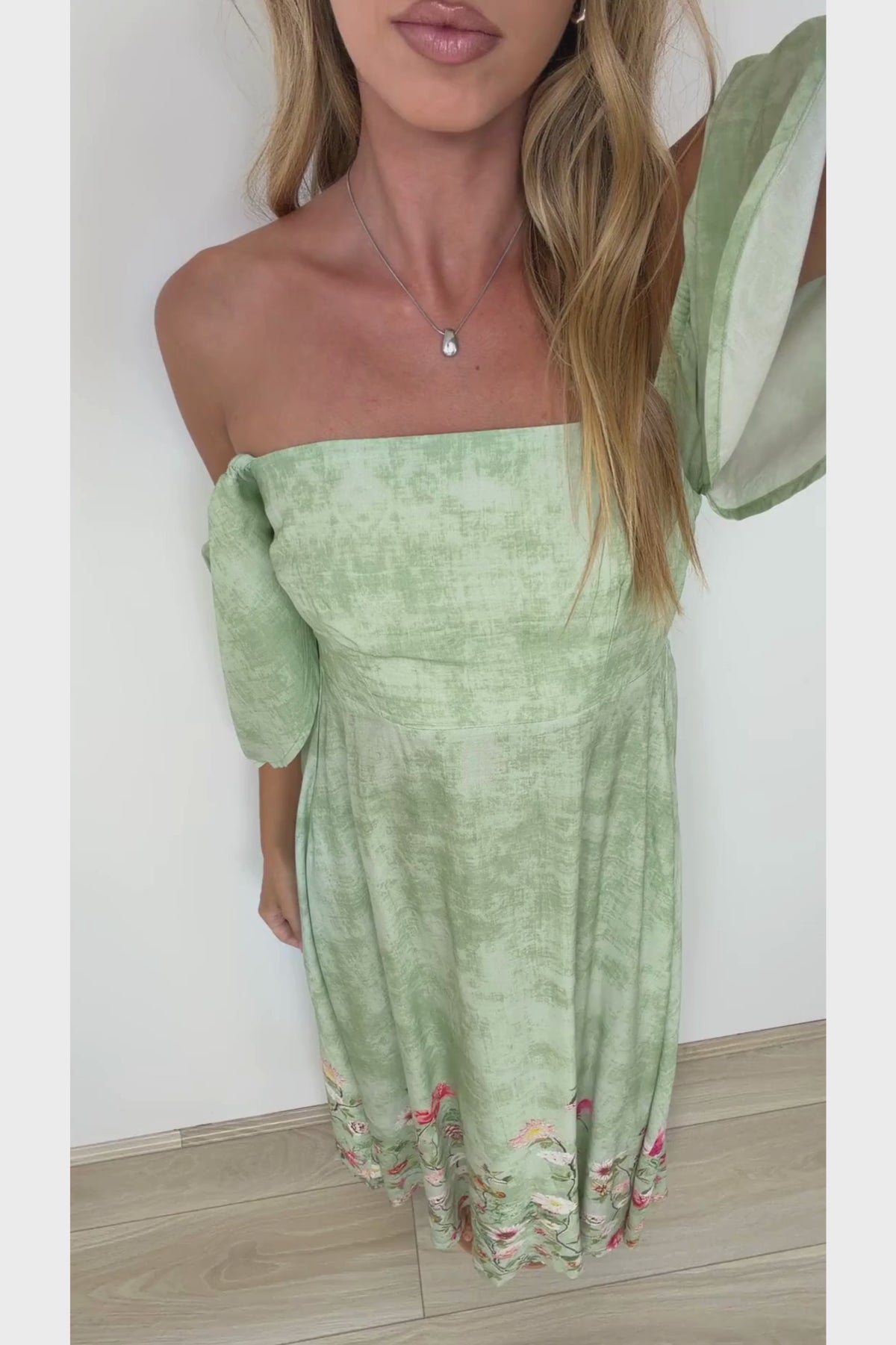 Ashby Maxi Dress - On or Off Shoulder A-Line Dress with Pockets in Ferngully Print