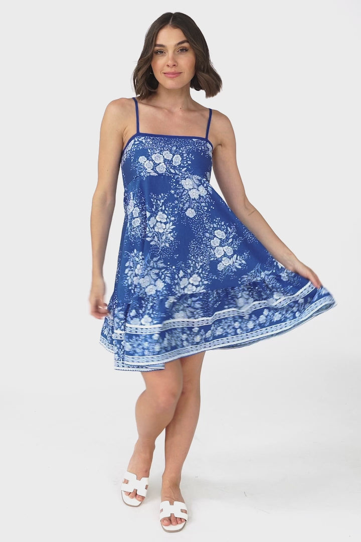 Essie Mini Dress - Sun Dress With Shirred Back In Briella Print