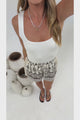 Nyala Shorts - Drawstring Elasticated Shorts with Crochet Trim Sides in Cinnamon Soul Print