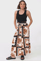 Mezza Pants - Paper Bag High Waisted Wide Leg Pant in Zuni Print