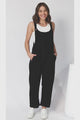 Tulum Jumpsuit - Linen Blend Overalls Pockets in Black