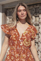 Model wearing Kailin Mini Dress in Leelou Print from Salty Crush