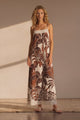 Marcella Maxi Dress - Spaghetti Strap Sun Dress with Lace Trims in Samara Print
