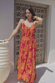 Frederique Maxi Dress - Relaxed Sun Dress with Detachable Waist Tie in Betsey Print