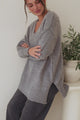 Jonas Jumper - Relaxed High-Low Jumper With Seam Splits In Grey