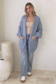 Ricki Cardigan - Open Front Chunky Knit Cardigan in Blue