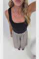 Camellia Pants - Paper Bag High Waisted Wide Leg Pants in Nola Print