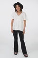 Aster Top - Pull Over Top with Rick Rack Detailing in White