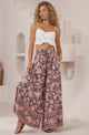 Charli Pants -  Paper Bag High Waisted Wide Leg Pants in Leandra Print