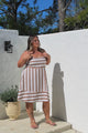 Sennia Mini Dress - Adjustable Spaghetti Strap Sun Dress in Gaubi Print Tan