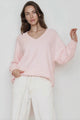 Nicole Jumper - Relaxed Textured Stripe Pull Over Jumper in Pink