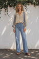 Violet Blouse - Frill Collar Button Down Balloon Sleeve Blouse In Millaray Print