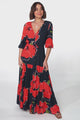 Lenna Maxi Dress - A Line Dress with Pull Tie Waist in Lidye Print