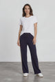 Oskar Pants - High Waisted Sports Stripe Side Seams in Navy