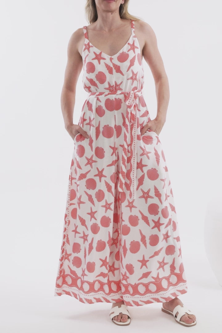 Brittany Jumpsuit - Adjustable Strap Overalls in Koralee Print
