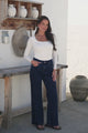 Jesse Jeans - High Waisted Wide Leg Jeans in Dark Denim