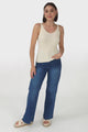 Ava Cami - Soft V Neck Ribbed Cami in Cream